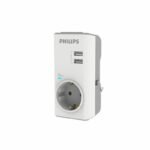 Philips CHP4010W/GRS Μονόπριζο ασφαλείας με 2USB