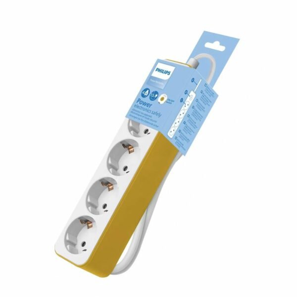 Philips CHP2145Y/GRS Πολύπριζο 4 θέσεων με προστασία και καλώδιο 1.5m Κίτρινο - Image 2