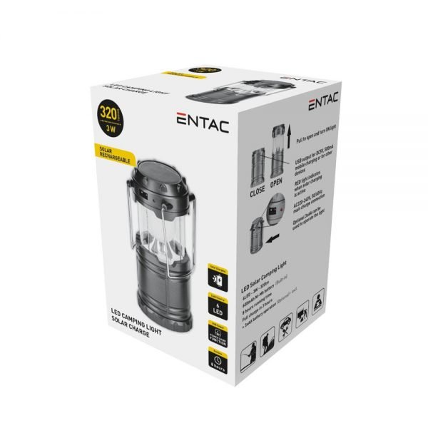 Φακός LED 3w Entac για Κάμπινγκ με 600 mAh Ni-Mh / 3xAA και Power Bank - Image 3