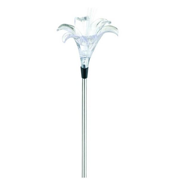 Entac Garden Solar Lamp 34cm RGB Stainless Steel Flower LF80