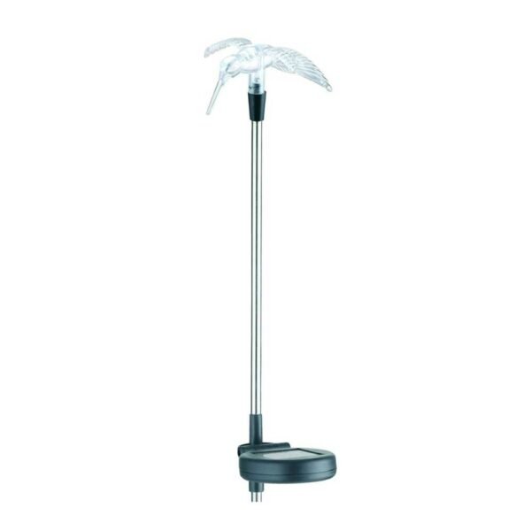 Entac Garden Solar Lamp 34cm RGB Stainless Steel Hummingbird