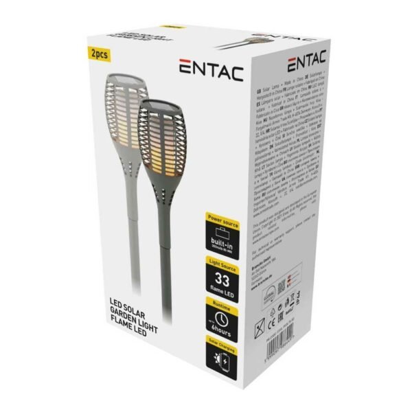 Entac Garden Solar Torch with flame effect 56cm 33 LED (2τμχ) - Image 2