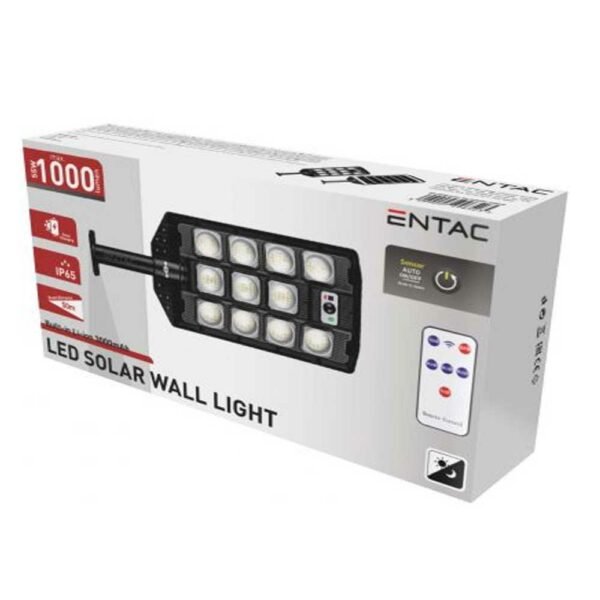 Entac LED Solar Street Lamp with Remote Controller 1000lm - Image 2