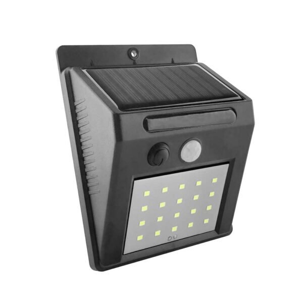 Entac ESL-2W-SMD-PL Στεγανό Ηλιακό Φωτιστικό Επιτοίχιας Τοποθέτησης IP65 με Ανιχνευτή Κίνησης σε Μαύρο Χρώμα 15.007.0037