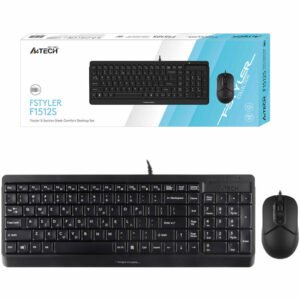 A4 Tech Fstyler F1512S Σετ ενσύρματο ποντίκι 1200 DPI και πληκτρολόγιο GR/EN slim