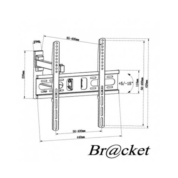 Βάση Τηλεόρασης 23-53" LCD3040-1 Br@cket με Κίνηση και με Αλφάδι - Image 2