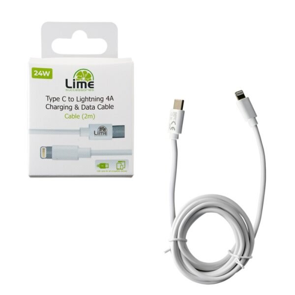 Lime LCL02 Λευκό Kαλώδιο USB Type-C σε Lightning 4.0A