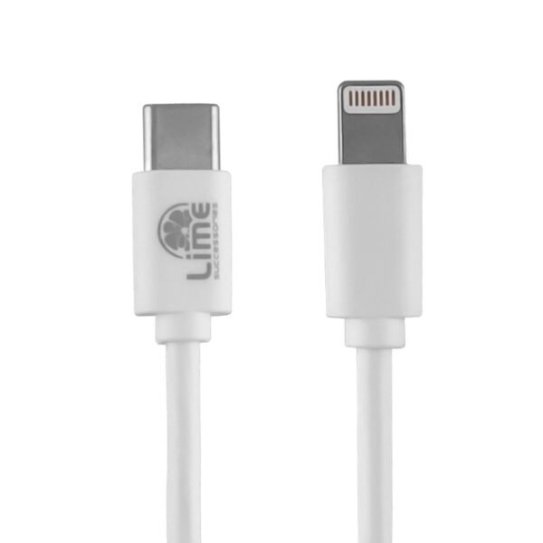 Lime LCL03 Λευκό Kαλώδιο USB Type-C σε Lightning Long 4.0A, 1m για φόρτιση και δεδομένα-30W - Image 4