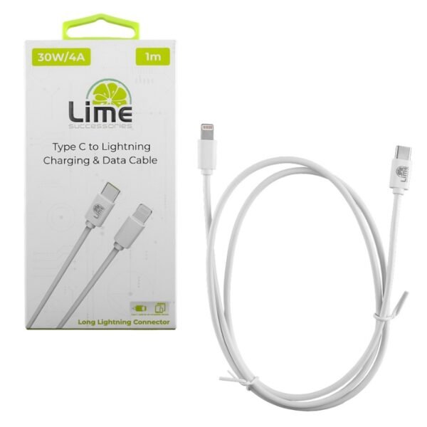 Lime LCL03 Λευκό Kαλώδιο USB Type-C σε Lightning Long 4.0A