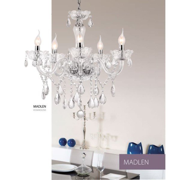 Φωτιστικό 5Φ Madlen Μεταλλικό με Κρύσταλλα 955MADLEN5 - Image 2