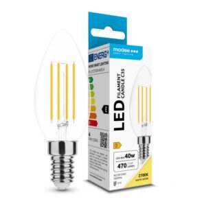 Modee LED Filament Κερί 4W E14 360° Θερμό Λευκό 2700K Υψηλής Φωτεινότητας