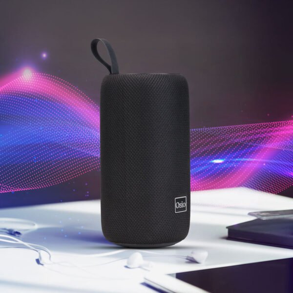 Osio OBT-8000BL Μαύρο αδιάβροχο φορητό ηχείο LED με IPX4, Bluetooth, USB, κάρτα TF, FM και TWS-16W - Image 18