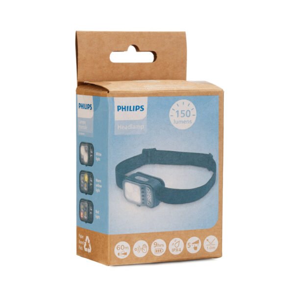 Philips SFL2001RH/GRS Αδιάβροχος φακός κεφαλής επαναφορτιζόμενος IPX4 με 150Lumens, 5 λειτουργίες ρύθμισης φωτός και αισθητήρα κίνησης - Image 9