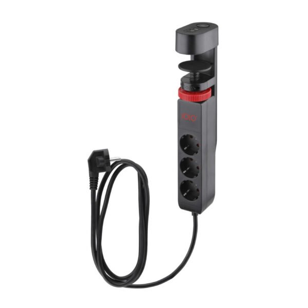 Olympia SL 3000 (41211) Πολύπριζο 3 θέσεων με σφιγκτήρα και διακόπτη μαύρο