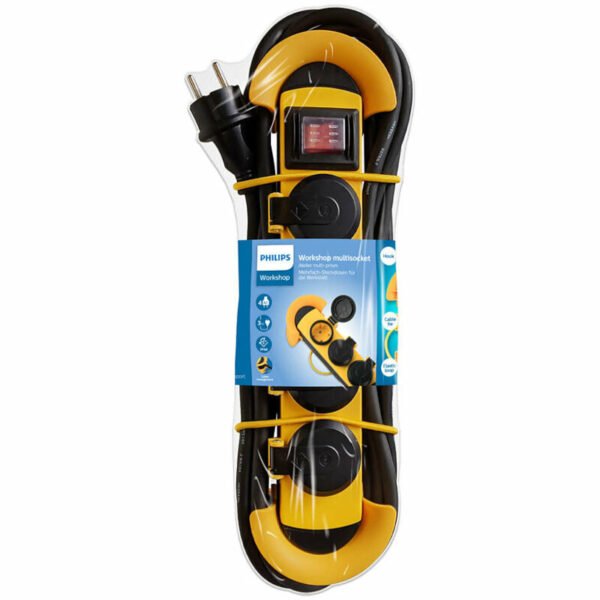 Philips SPN5140YB/GRS Πολύπριζο 4 θέσεων με διακόπτη, προστασία νερού και σκόνης IP44 και καλώδιο 3 m - Image 3