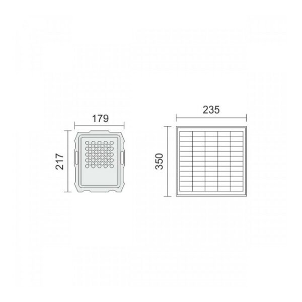 Spot Light 6629 Ηλιακός Προβολέας Ισχύος 100W με Αισθητήρα Κίνησης και Ψυχρό Λευκό Φως σε Ανθρακί χρώμα - Image 2