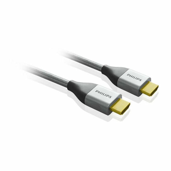 Philips SWV3453S/10GRS Επιχρυσωμένο πλεκτό καλώδιο HDMI High Speed 4K 60 FPS 18 Gbps με ethernet αρσενικό σε αρσενικό 3.0 m
