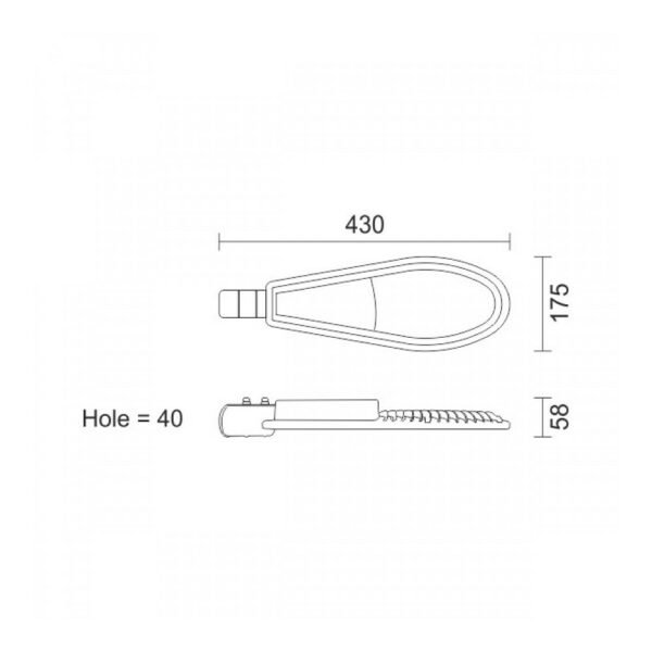 Spot Light 6278 Στεγανό Φωτιστικό Δρόμου με Ενσωματωμένο LED σε Γκρι Χρώμα - Image 2