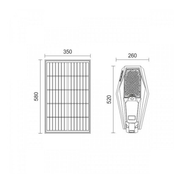 Spot Light 6489 Ηλιακό Φωτιστικό Δρόμου με Ψυχρό Λευκό Φως σε Γκρι Χρώμα - Image 2