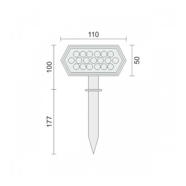 Spot Light 6600 Καρφωτό Ηλιακό Φωτιστικό με Θερμό Λευκό Φως σε Μαύρο Χρώμα - Image 3