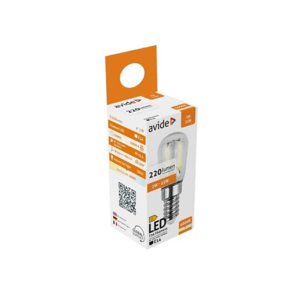 Avide LED Filament T26 2W E14 NW 4000K - Image 2