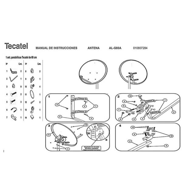 Δορυφορικό Κάτοπτρο ALG80A Offset 80x90cm TECATEL - Image 2