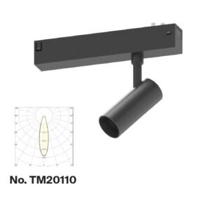 Inlight Φωτιστικό spot LED 7W, 3CCT, 24° για μαγνητική ράγα 220V, σε μαύρη απόχρωση D:3,5x8cm (TM20110)