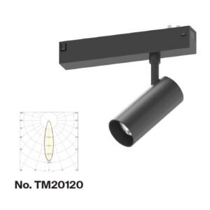 Inlight Φωτιστικό spot LED 10W, 3CCT, 24° για μαγνητική ράγα 220V, σε μαύρη απόχρωση D:4,5x10cm (TM20120)