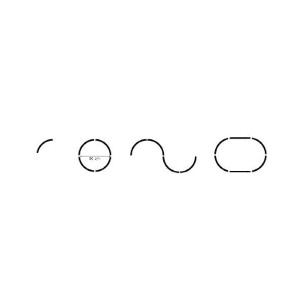 Inlight Τμήμα Curved Μαγνητικής ράγας μαύρη (TRC002) - Image 2