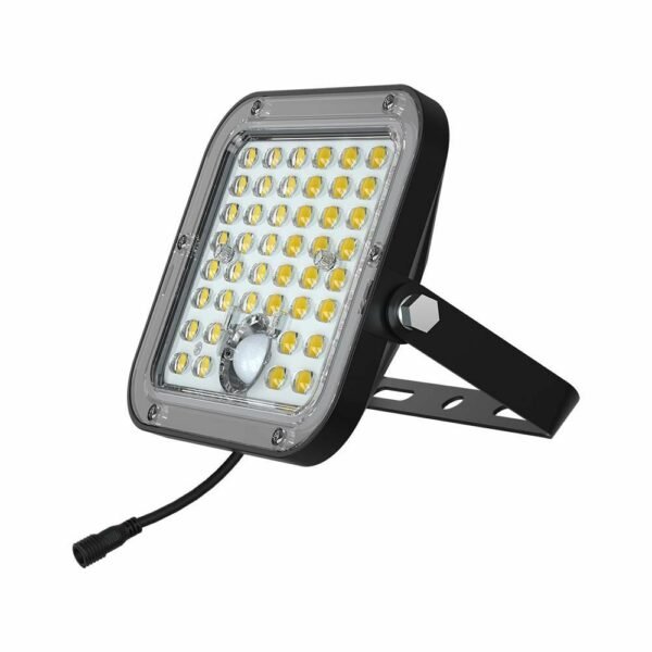 V-TAC 10313 Ηλιακός Προβολέας LED 10W Ψυχρό Λευκό 6400K με Μαύρο Σώμα και Αισθητήρα Κίνησης