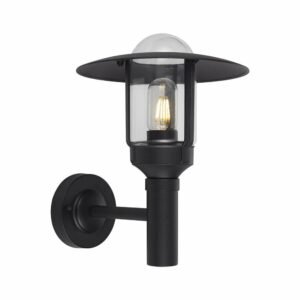 V-TAC 10422 Επιτοίχιο Αδιάβροχο Φωτιστικό 1xE27 με Μαύρο και Διάφανο Σώμα IP44