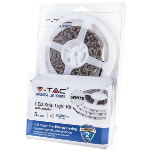 V-TAC 212350 Ταινία LED Τροφοδοσίας 12V RGB Μήκους 5m Σετ με Τηλεχειριστήριο και Τροφοδοτικό Τύπου SMD5050