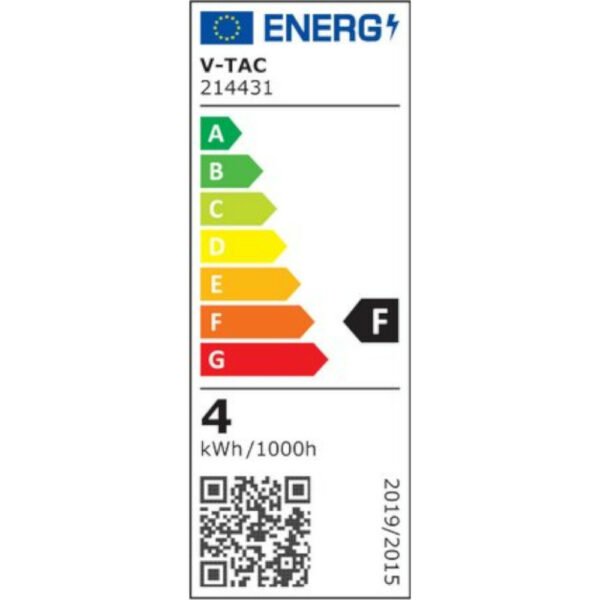 V-TAC 214431 Λάμπα LED E14 κερί φλόγα twisted filament 4W φυσικό λευκό 4000K γυαλί διάφανο 100lm/W - Image 2