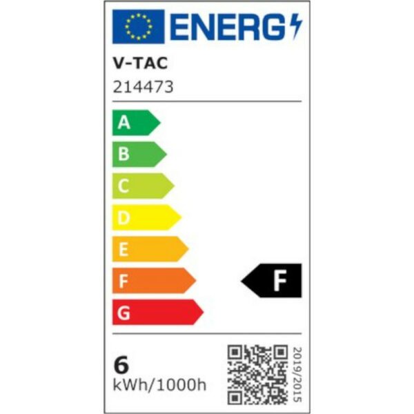 V-TAC 214473 Λάμπα LED Filament E27 G125 6W Ζεστό Λευκό Amber Γυαλί 2200K - Image 2