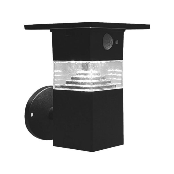 V-TAC 23400 Ηλιακό Επιτοίχιο Φωτιστικό Κήπου LED 3W 250lm 110° IP54 με Αισθητήρα Κίνησης PIR Ζεστό Λευκό Μαύρο Σώμα