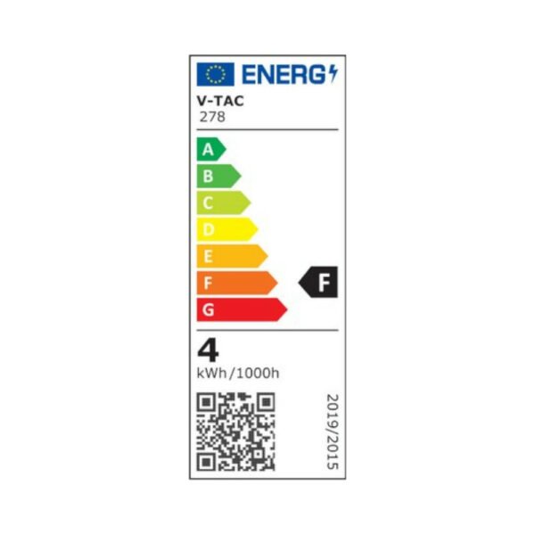 V-TAC 278 Λάμπα LED E14 Κερί Samsung Chip Filament 4W Θερμό λευκό 2700K Διάφανο Dimmable - Image 2