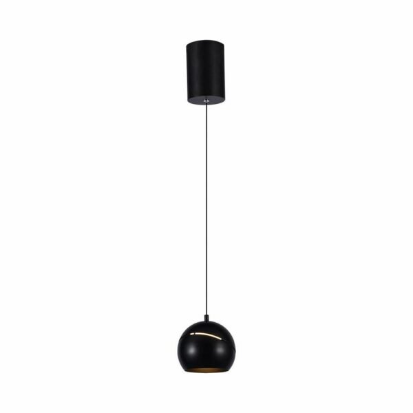 V-TAC 8001 Κρεμαστό Φωτιστικό Οροφής Σφαίρα LED 8.5W 3000K με Μαύρο Σώμα και On/Off Αφής