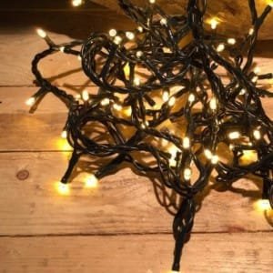 Σειρά Χριστουγέννων 100 LED Επεκτεινόμενα 7m Πράσινο Καλώδιο/Θερμό Χρώμα IP20 220-240V OEM 841205