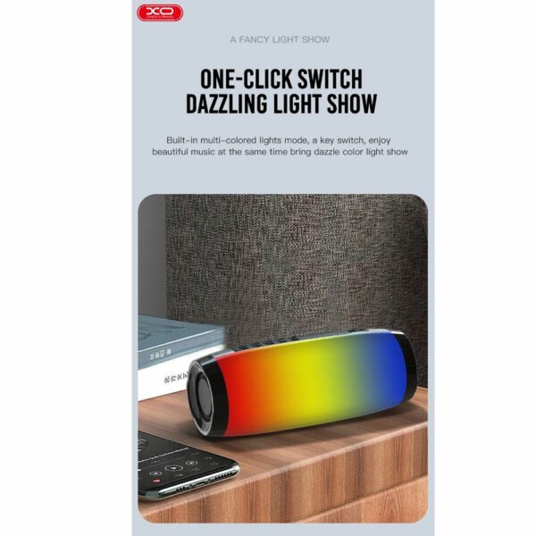 XO F27 Wireless speaker RGB+LED+FM+ BL Μπλε - Image 5