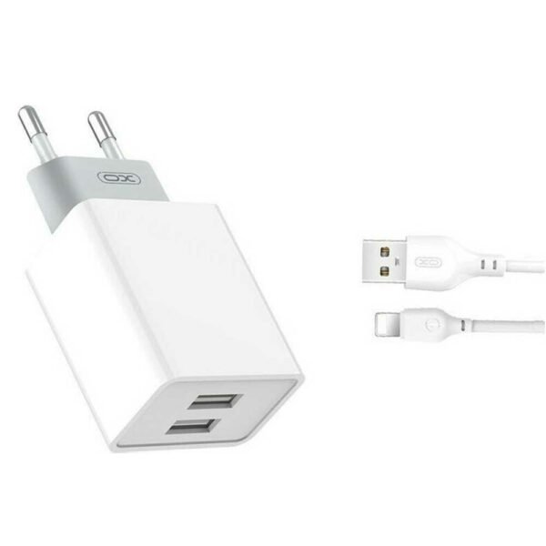 XO L65EU Φορτιστής με Καλώδιο Lightning 2.4A 2xUSB