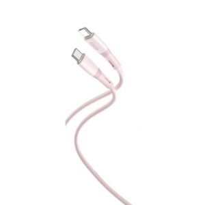 XO NB-Q226B 60W silicone two-color Type-C to Type-C data cable Ροζ 1μ