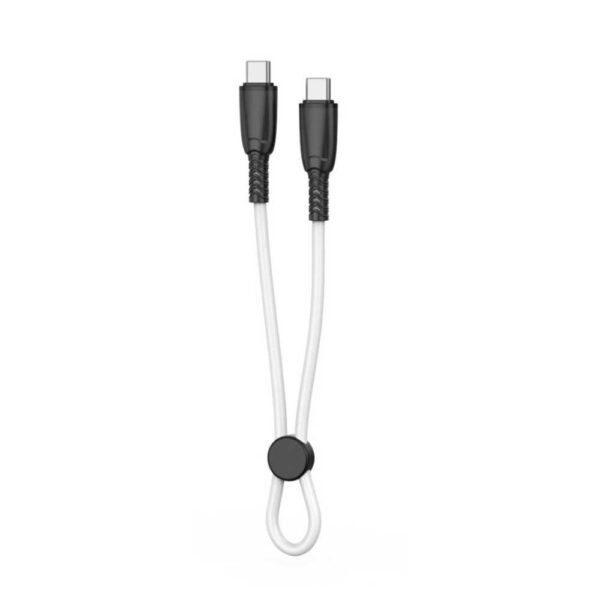 XO NB-Q248B Suluo Series Portable Silicone Type-c to Type-C 60W L=25cm Strip Cable White