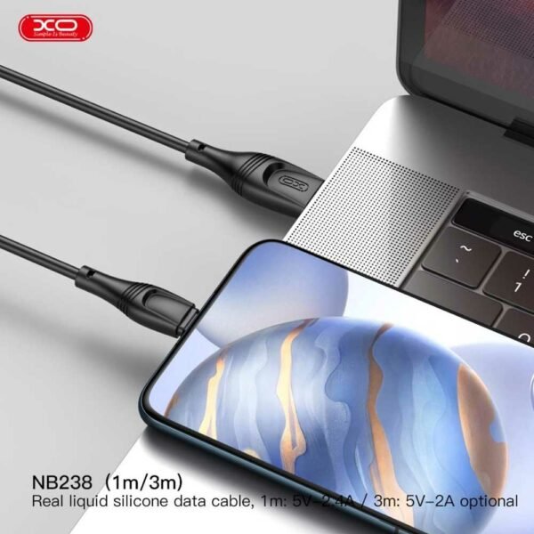 XO NB238 Zeus Series Liquid Silicone High Elastic TypeC L=3m Black - Image 5