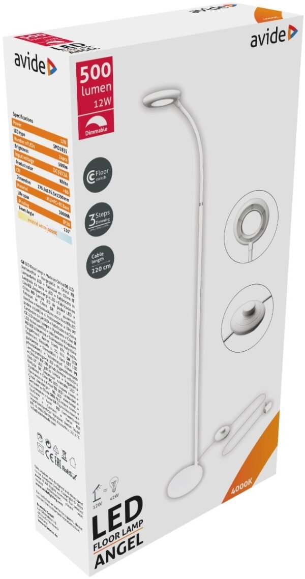 Avide LED Floor Lamp Angel 12W 4000K White