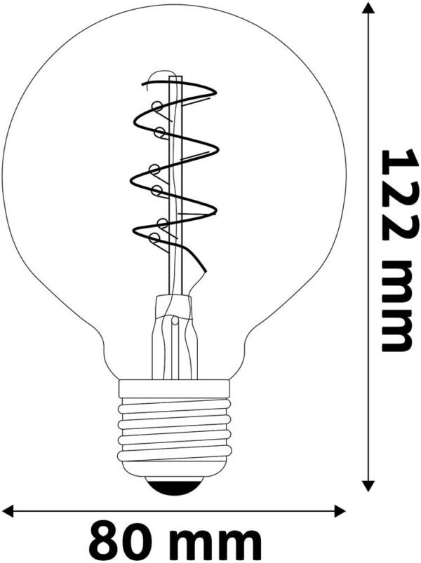 Avide LED Soft Filament G80 4.5W E27 EW - Image 3