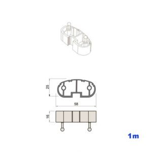 Εύκαμπτο Κανάλι 1m Caterpillar για Καλώδια Μικρό Γκρι