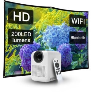 HP CC180W 2-IN-1 Λευκός Projector HD με οθόνη προβολής 84″