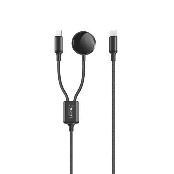XO CX030 Type-c σε Type-c + Καλώδιο Φόρτισης Ρολογιού Μαύρο