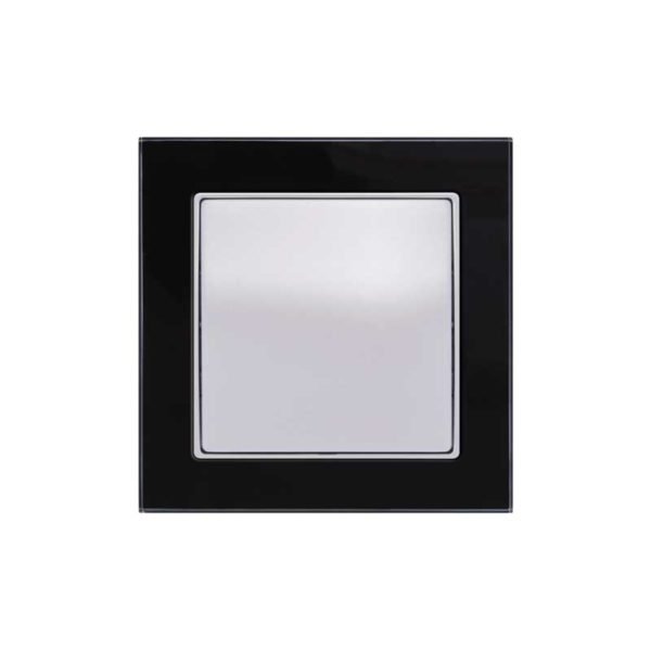 Διακόπτης απλός 10A 250V~ Elitra Plus Γυαλί Μαύρο