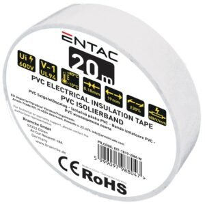 Entac Insulation Tape 0.18x19mm White 20m